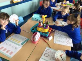 Telling the time in Primary 3.