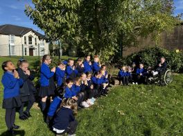 P3 say thanks for friends at the Grotto. 